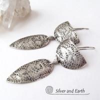 Bold Modern Contemporary Sterling Silver Earrings - Unique Sterling Jewelry