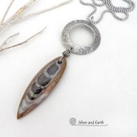 Orthoceras Fossil Stone Necklace - Ancient Fossil Jewelry