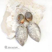 Picasso Jasper Sterling Silver Earrings - Natural Stone & Silver Jewelry