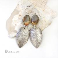 Picasso Jasper Sterling Silver Earrings - Natural Stone & Silver Jewelry
