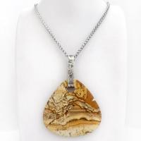 Large Picture Jasper Sterling Silver Statement Necklace - One of a Kind Natural Stone Jewelry
