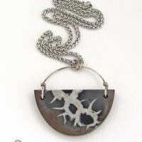 Septarian Fossil Stone Pendant Necklace - Ancient Natural Fossil Jewelry for Men and Women