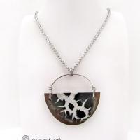 Septarian Fossil Stone Pendant Necklace - Ancient Natural Fossil Jewelry for Men and Women