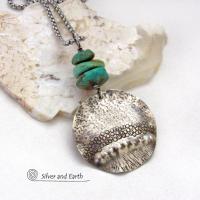 Turquoise and Sterling Silver Necklace - Handcrafted Southwestern Style Jewelry 