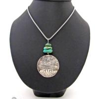Natural Turquoise and Sterling Silver Necklace - Handcrafted Southwestern Style Jewelry 