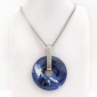 Blue Sodalite Gemstone Sterling Silver Pendant Necklace - Handcrafted Natural Stone Jewelry