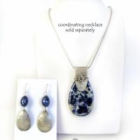 Sterling Silver Dangle Earrings with Blue Sodalite Gemstones - Artisan Handcrafted Silver and Natural Stone Jewelry