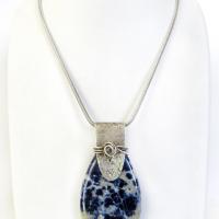 Blue Sodalite Sterling Silver Necklace - Unique Artisan Handcrafted Natural Gemstone Jewelry