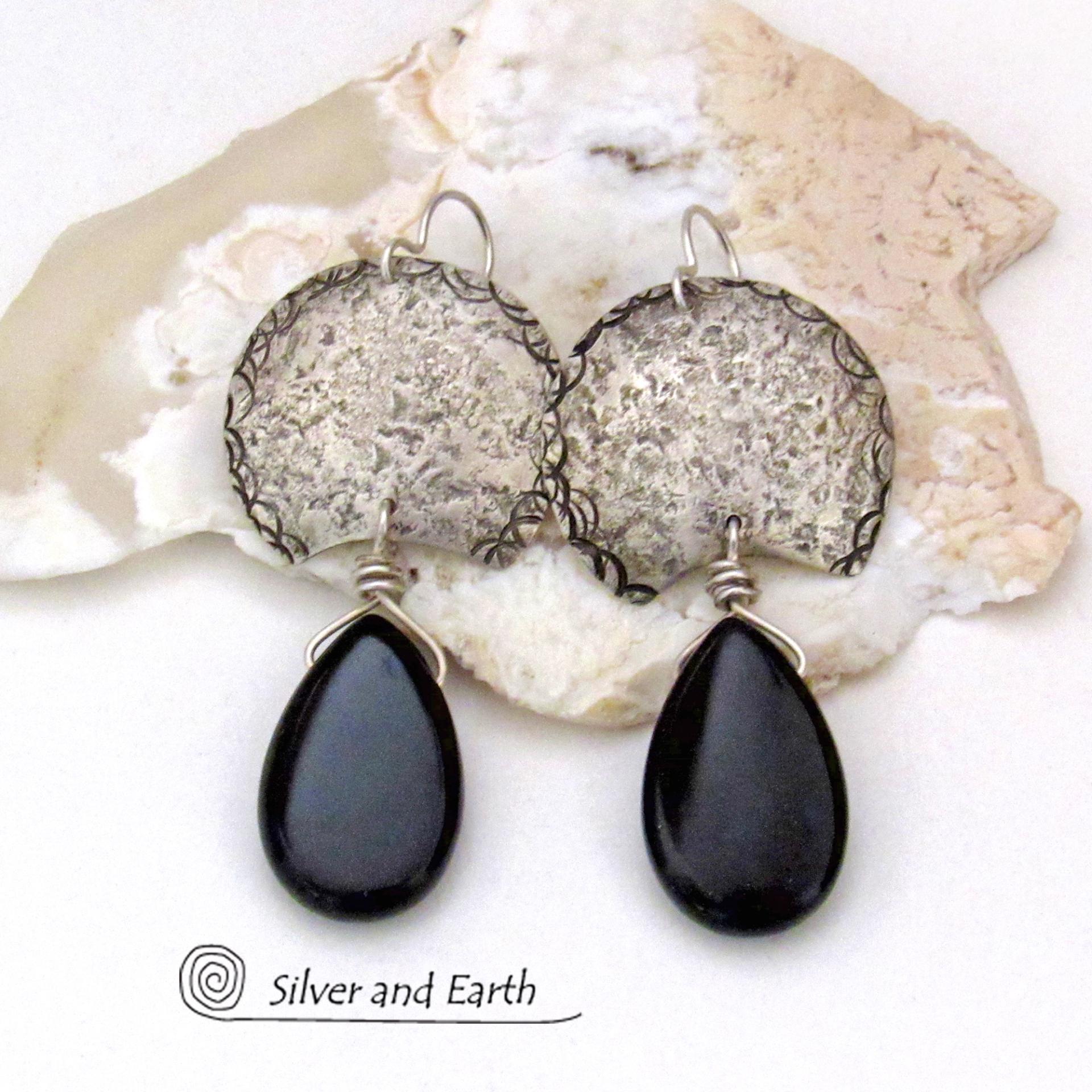 Sterling Silver Earrings with Black Onyx - Urban Modern Jewelry | Silver  and Earth Jewelry