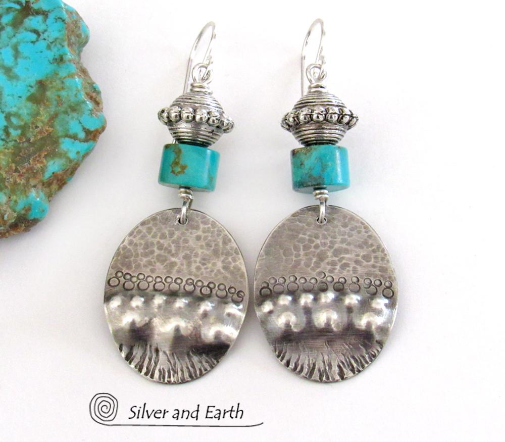 Silver Stylish Oxidized Afghani Tribal Fancy Party Wear Earrings For Ladies  - Silver Palace