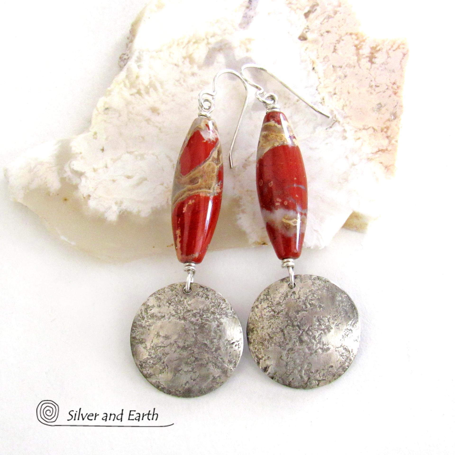 White Red Glitter Heart Earrings